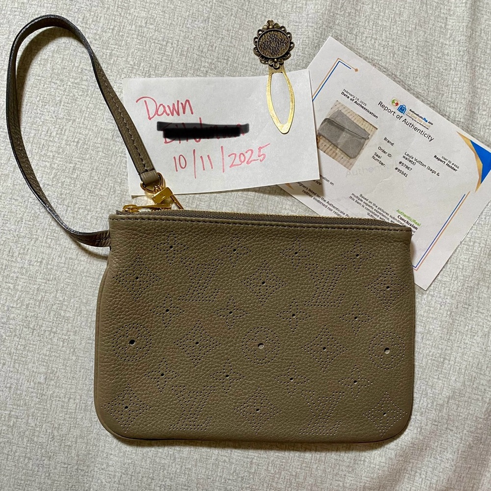 Louis Vuitton Mahina Selene Pochette PM in Sable - Leather Wristlet